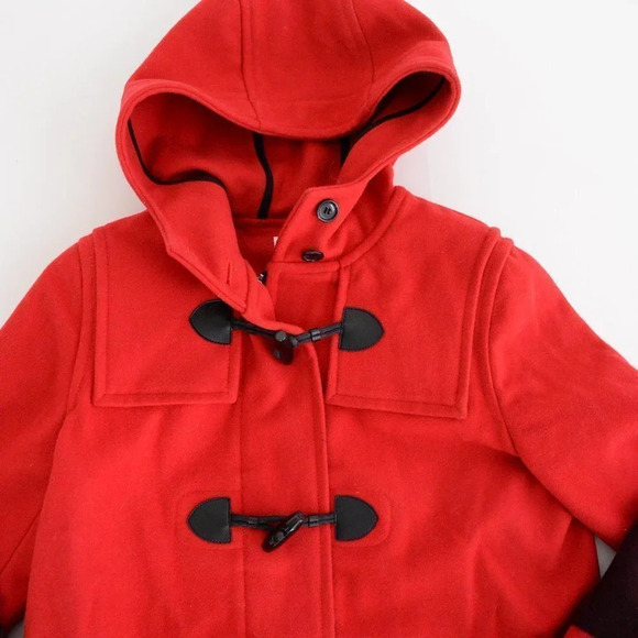 Stylish Red Toggle Pea Coat - Picture 12 of 16